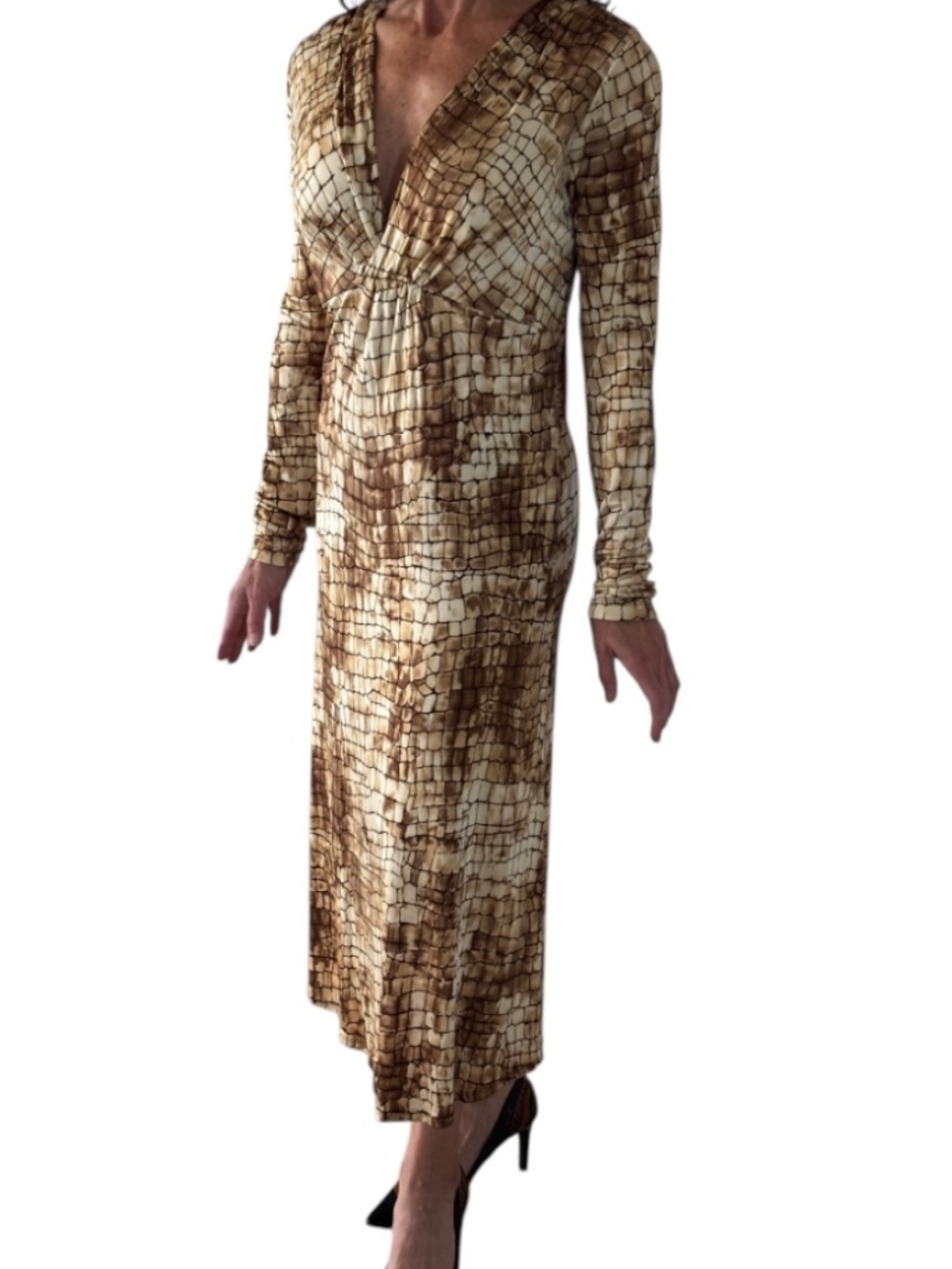Kenneth Cole Reaction Snake Print Maxi Dress - Size S